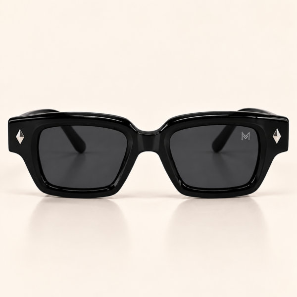 Marvello Premium Black Luxe Geometric Sunglasses