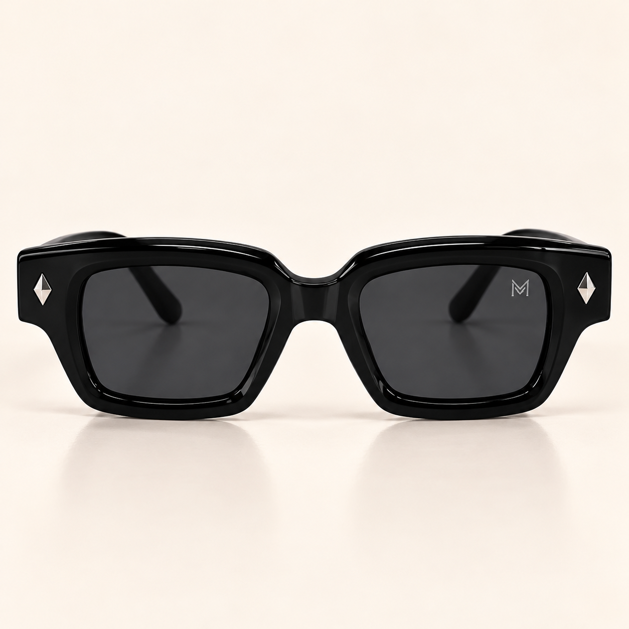 Marvello Premium Black Luxe Geometric Sunglasses