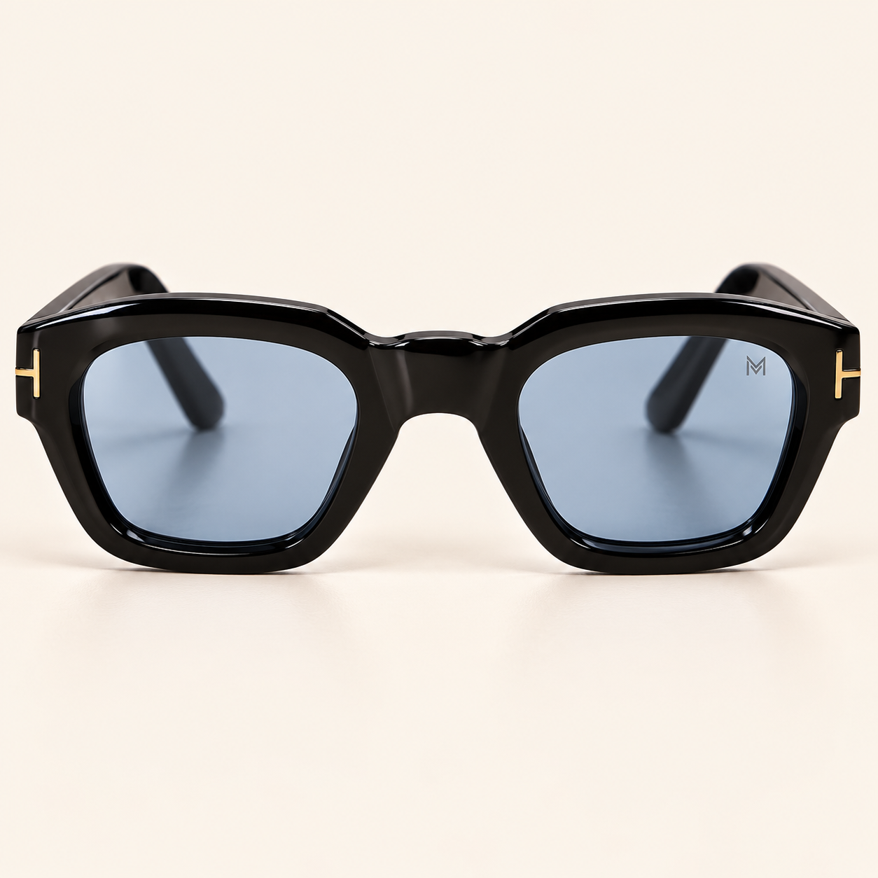 Midnight Luxe Black Sunglasses with Blue Lenses